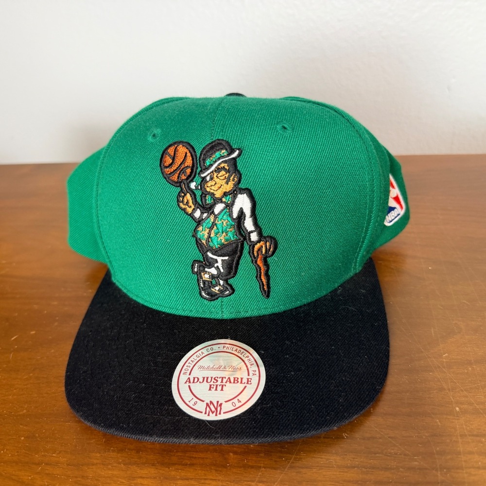Mitchell & Ness Hat Kids Green Boston Celtics MN XL Logo Snapback NEW!